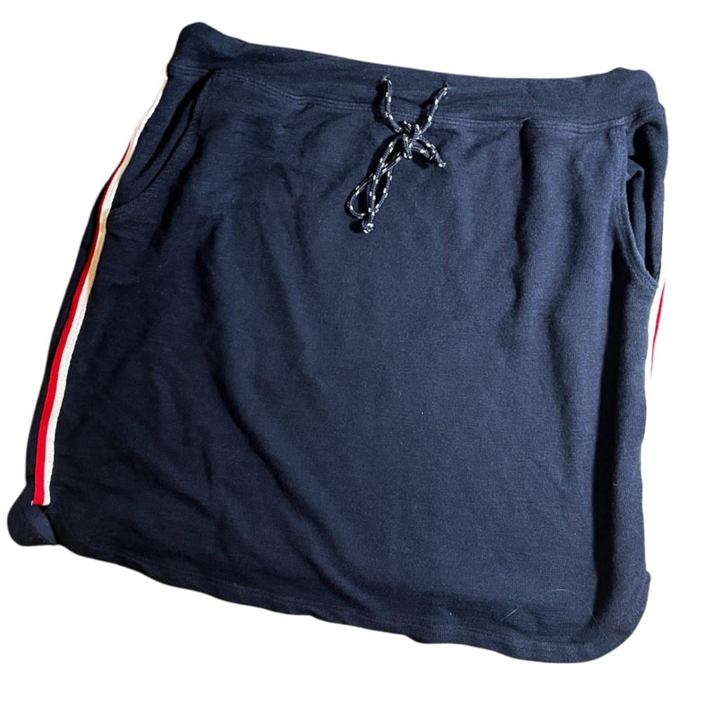 Sundry Navy Athletic Drawstring Track Skirt Side Stripe Size 2